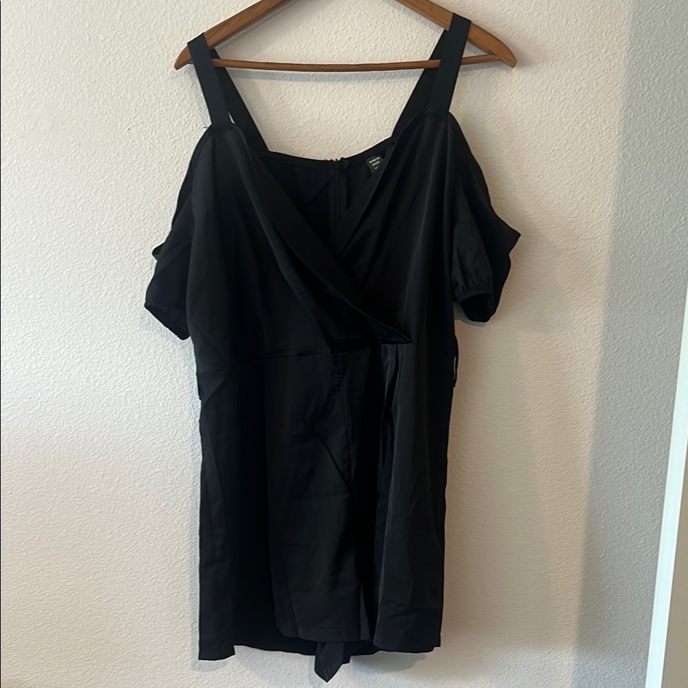 SHEIN Black Cold Shoulder Cutout Jumpsuit Cocktail